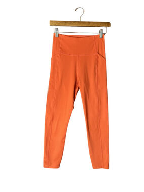 Girlfriend Collective Size Small Compressive Crop Tart Orange Workout Leggings